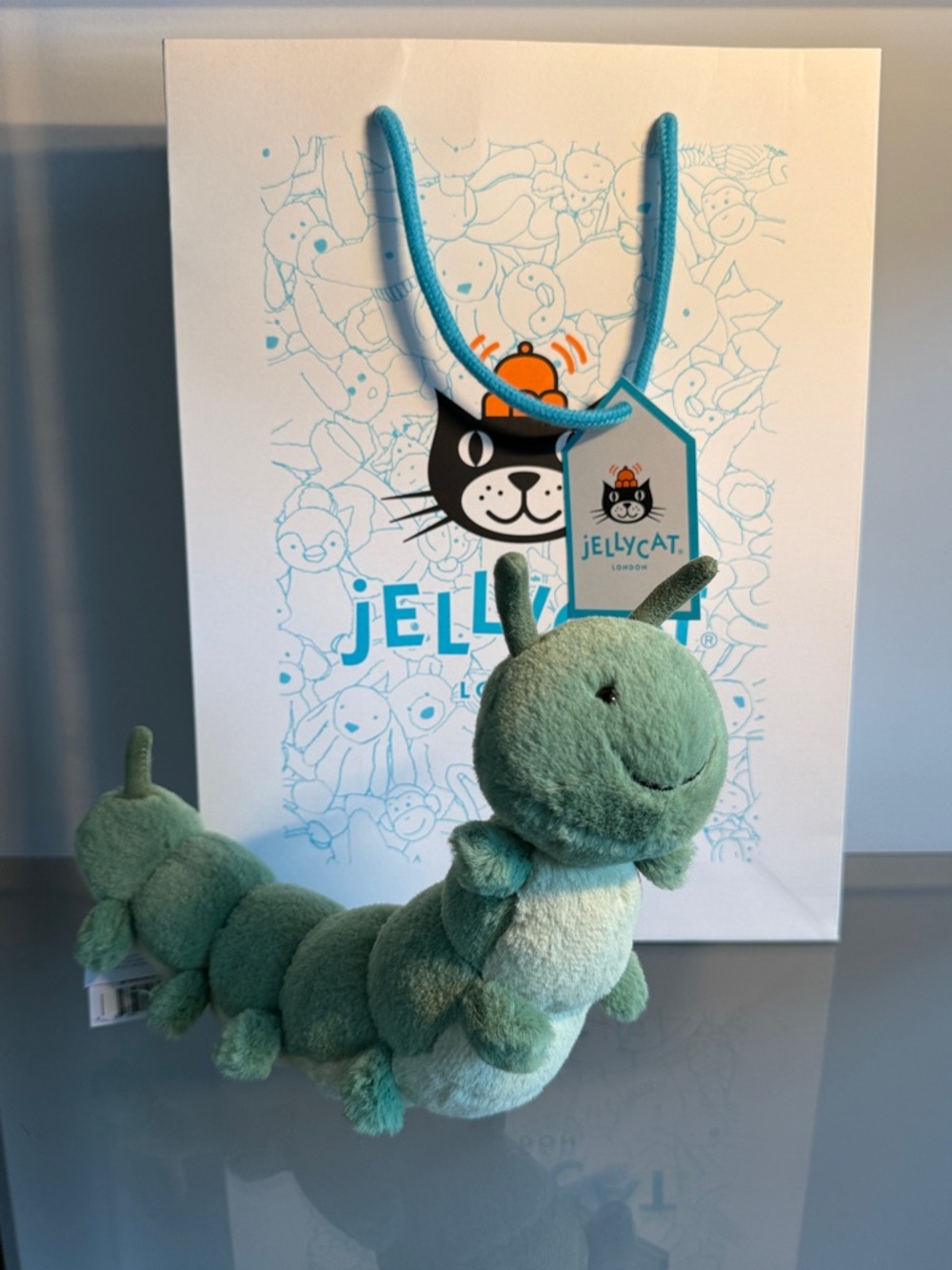 Jellycat Teal Green Caterpillar Plush